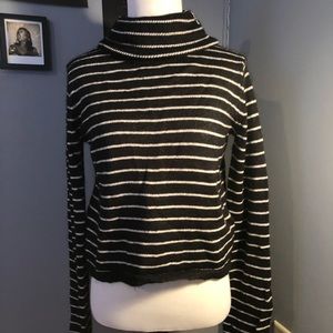 Allsaints Black & White Turtleneck Sweater